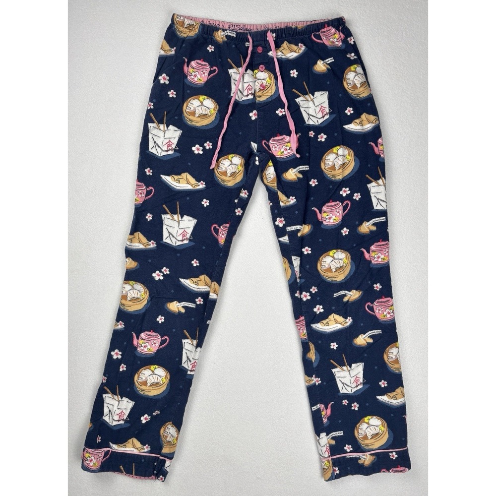 PJ Salvage Dumpling Takeout‎ Print Pajama Pants Navy Women's Small Sleepwear
